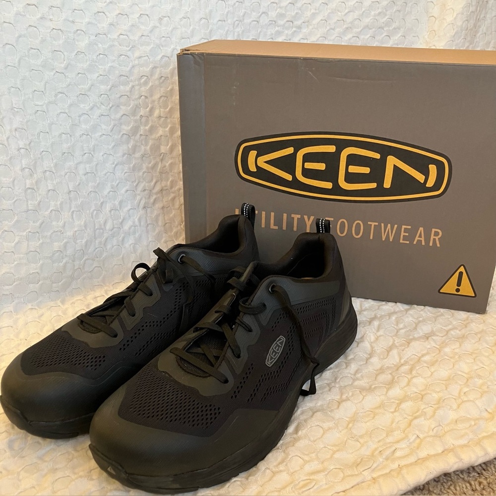 NIB KEEN Sparta 2 Men's Black Utility Shoes Aluminum Toe Non-slip 14 Extra Wide